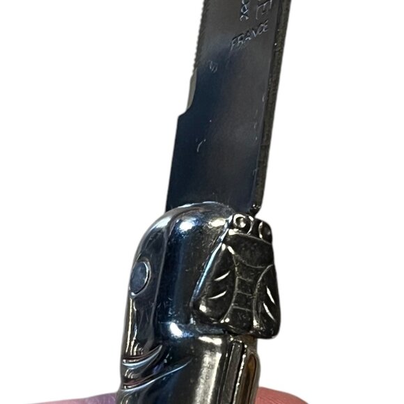 6 Authentic French Jean Dubost Laguiole Steak Knives Silver Colour - Picture 8 of 13